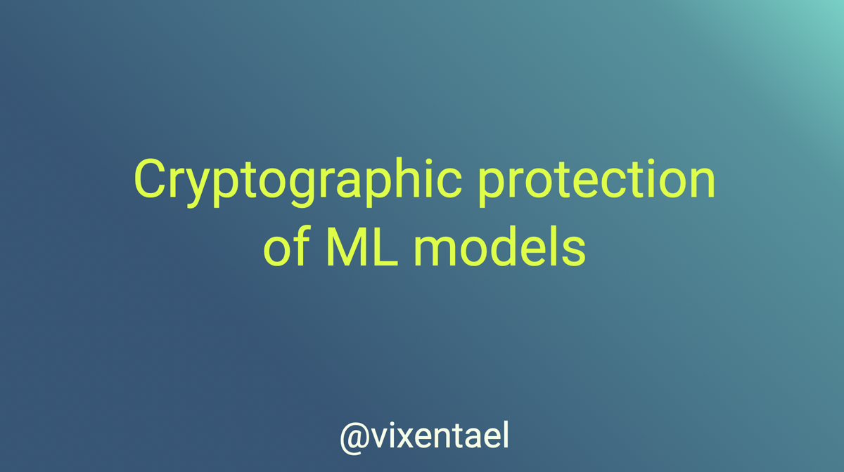 Cryptographic protection of ML models