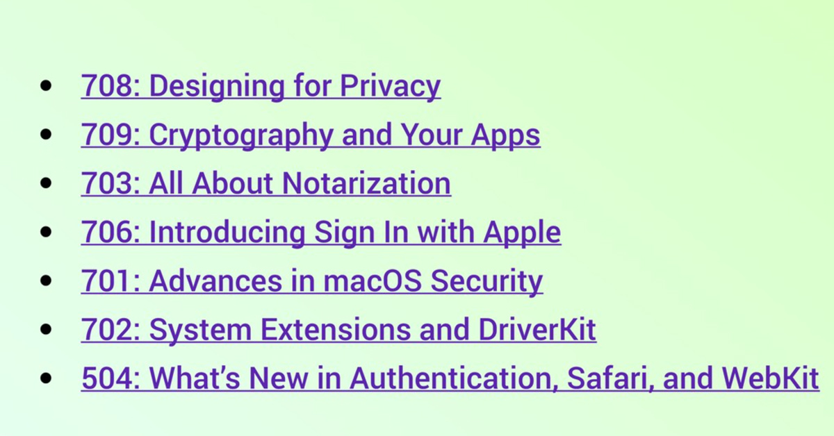 Security, privacy and cryptography at WWDC19